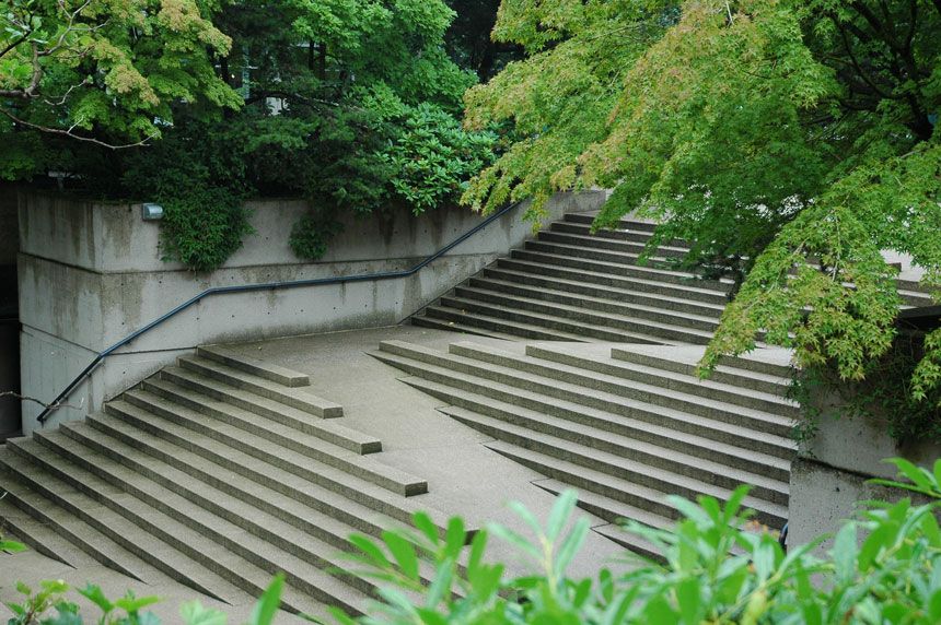 Photo of accessible stairs in Robson Square, Canada