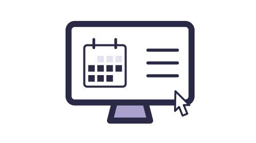 Icon of computer screen scheduling a demo