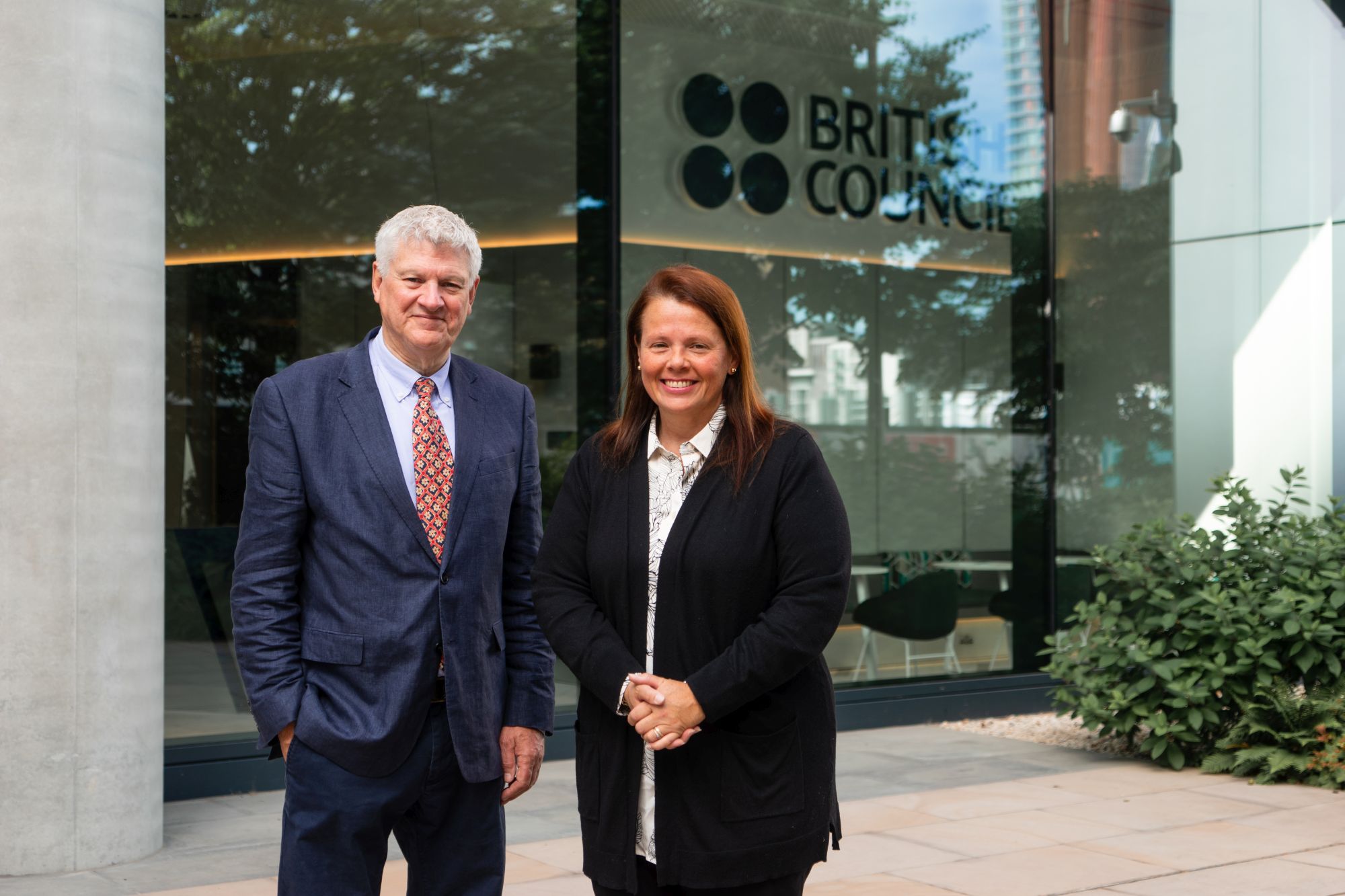 Jonathan Ford and Louella Morton pictured outside The British Council offices.